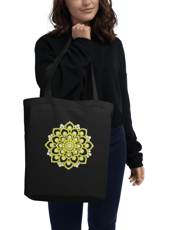 Yellow Flower Mandala Eco-Friendly Organic Tote Bag product image (1)