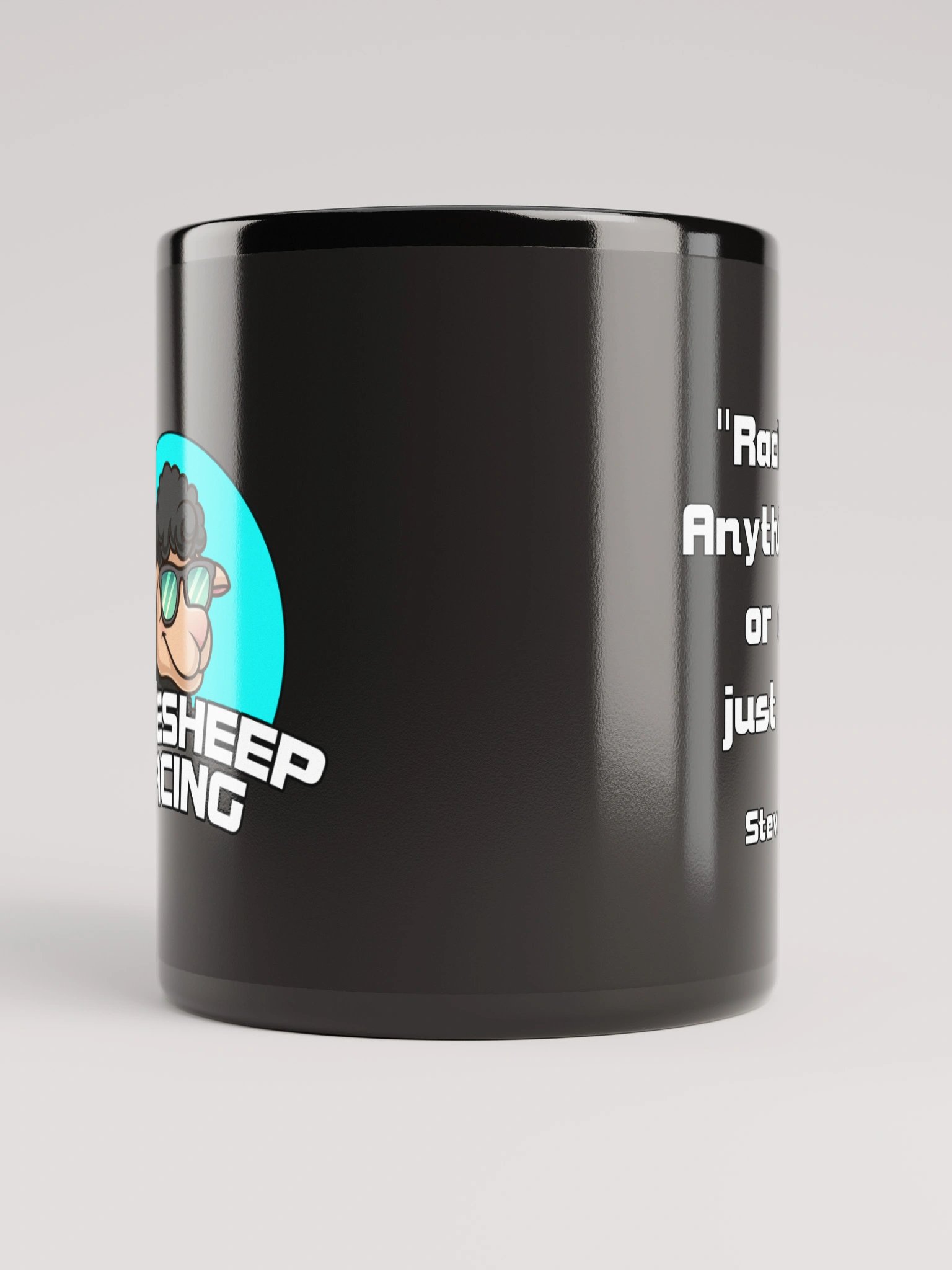 Cool Sheep Black Mug "Racing is life..." product image (3)