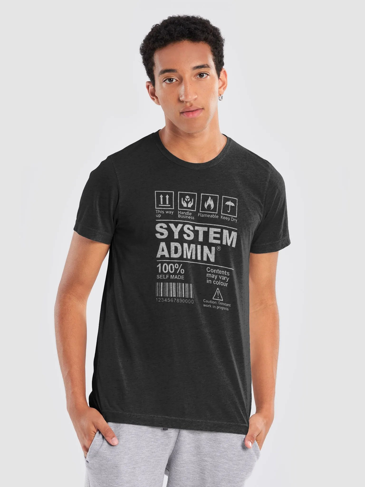 "System Admin – Handle with Care" T-Shirt – Ultra-Soft Tri-Blend product image (7)