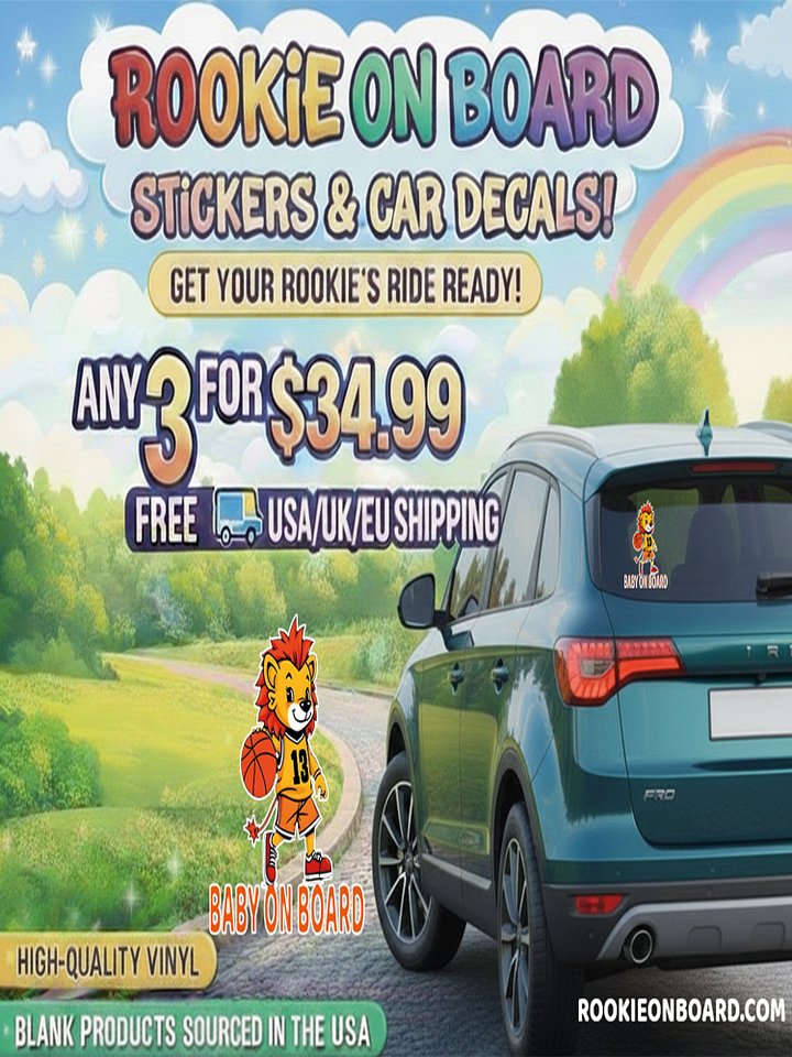 Funny Lion Basketball Baby on Board Sticker - 5x5 Weatherproof Vinyl Car Decal - Premium Lion Basketball Star Gift product image (2)