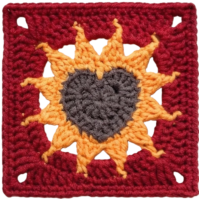 Fiery Heart Granny Square product image (1)