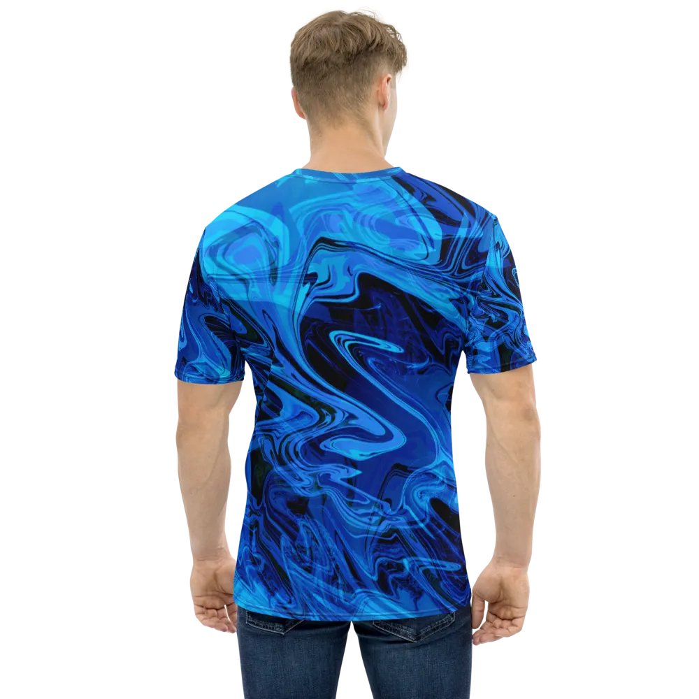Blue and Black Swarm Pattern Urban Design T-Shirt product image (2)