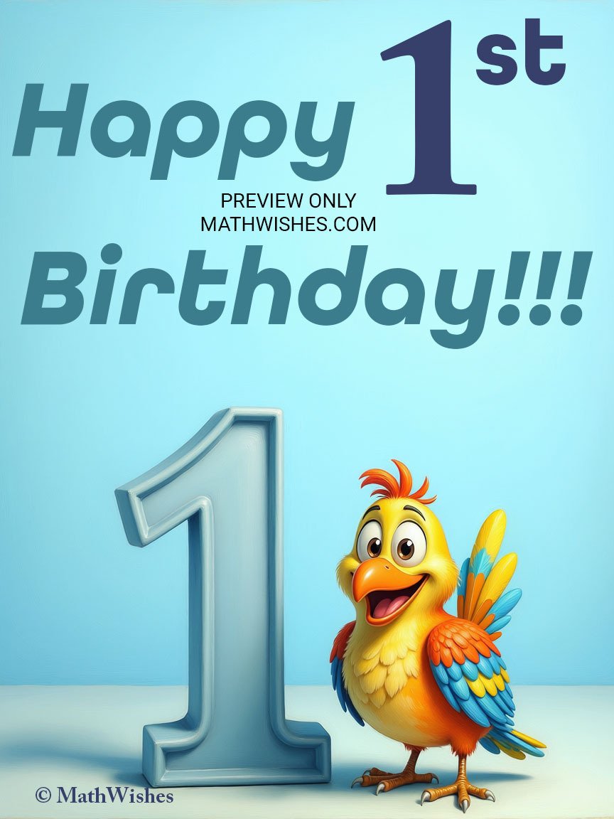 1st Birthday Card - One Bird product image (1)