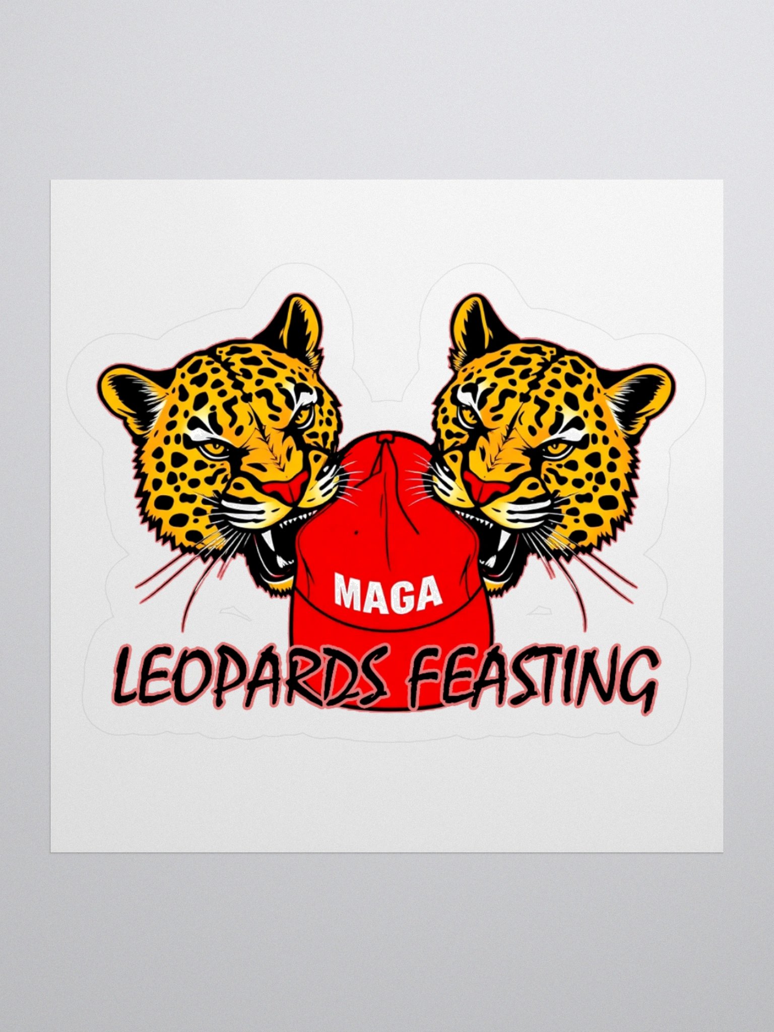 Leopards Eating Faces Meme Sticker - Funny Vinyl Decal product image (1)