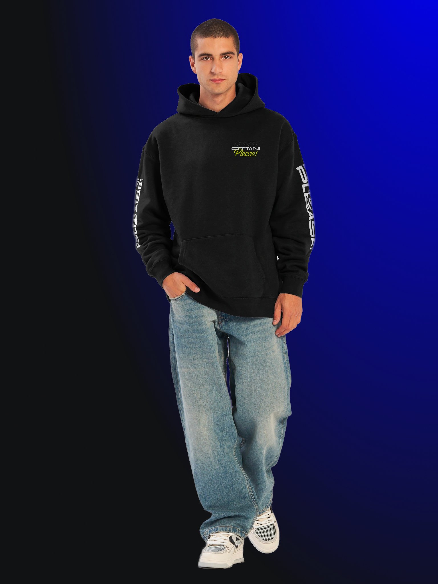 100 Ottani Please!™ Premium Oversized Racing Streetwear Hoodie | Low Visibility Edition product image (4)