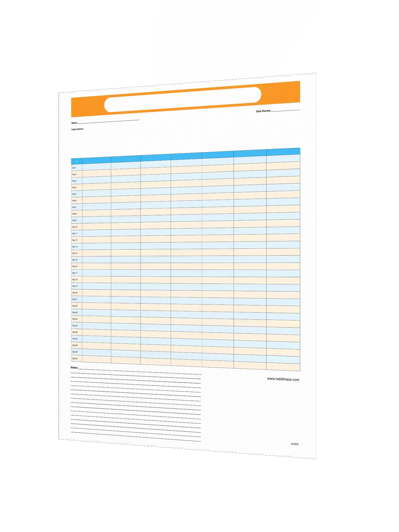30 Day Blank Planner With 7 Columns and Notes product image (3)