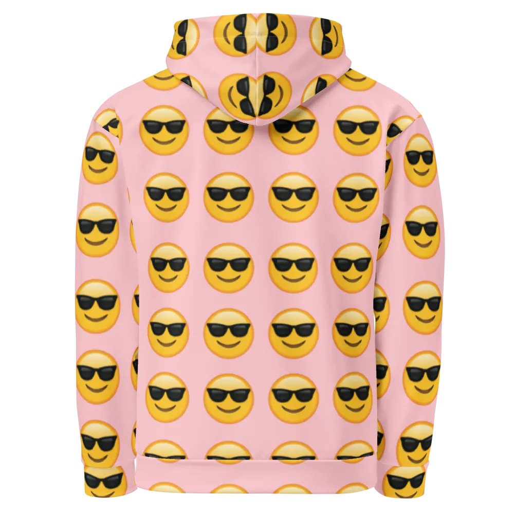 Cool Emoji - Pink - All-Over Print Recycled Unisex Hoodie product image (2)