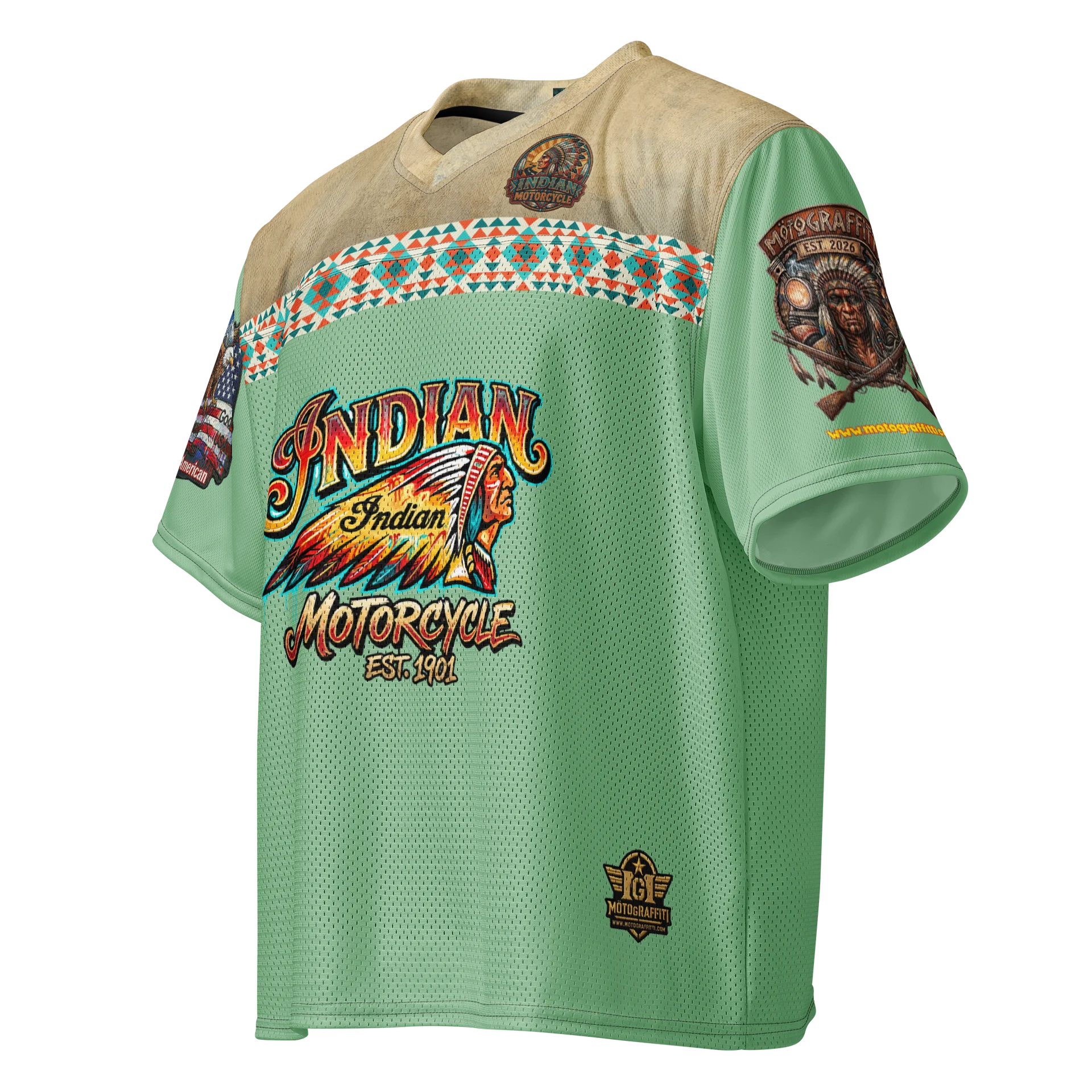 MötoMan Warrior Chief Mint Green Football Jersey product image (3)
