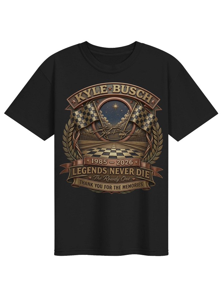 Kyle Busch "Legends Never Die" Memorial T-Shirt – Vintage NASCAR Racing Tribute Tee product image (2)