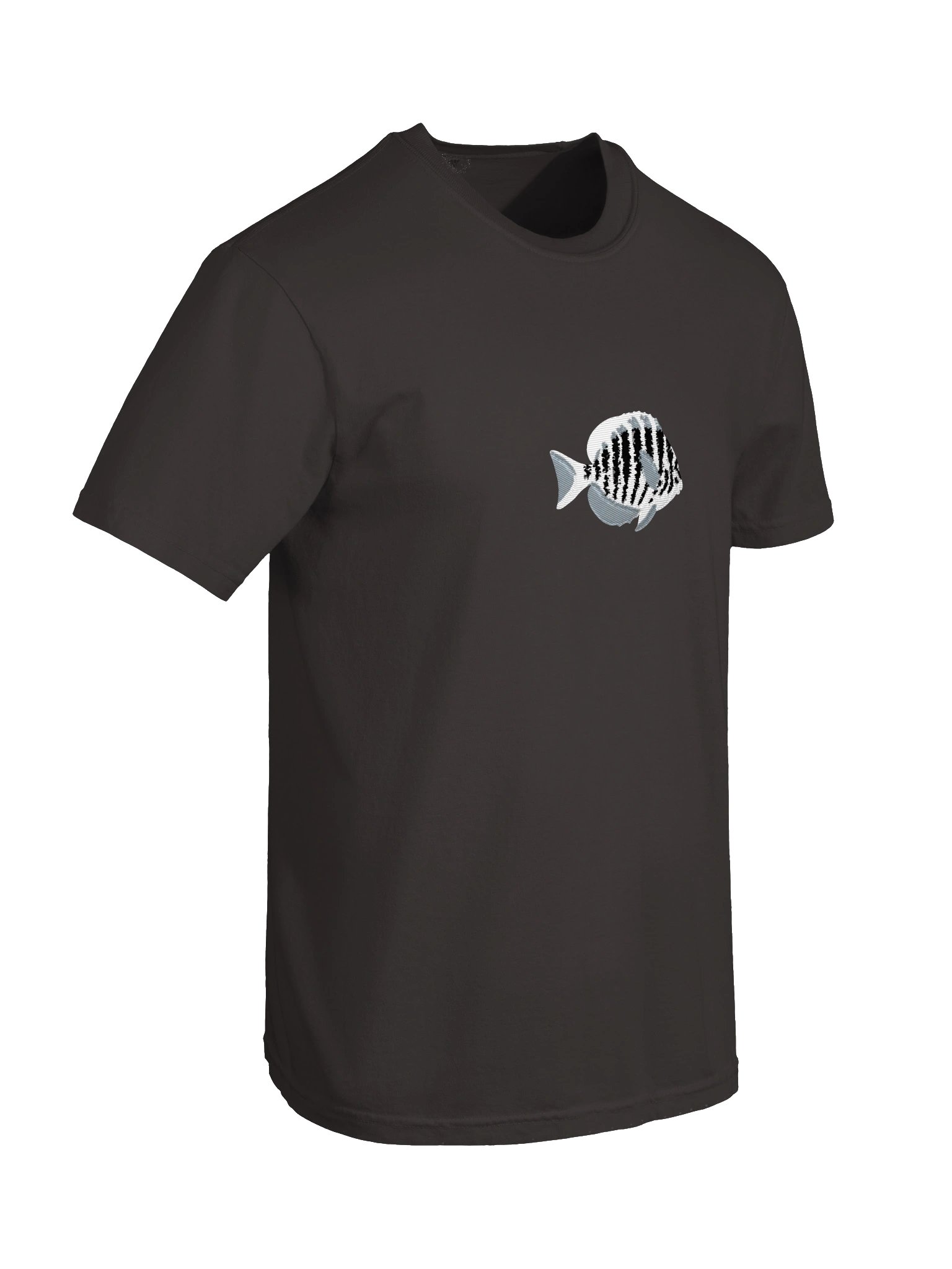 Zebra Angelfish Embroidered Shirt | Reef Aquarium Fish Embroidery Tee | Saltwater Marine Fish Apparel product image (10)
