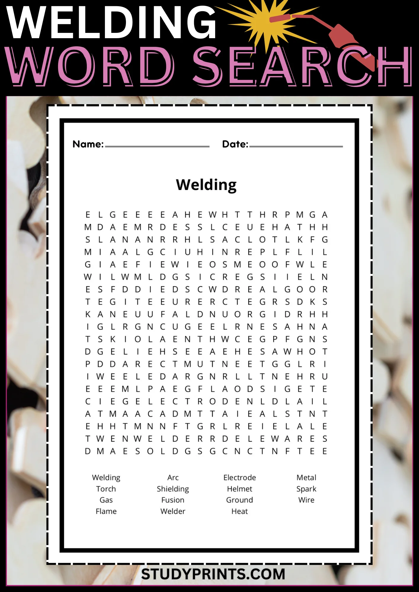 Welding Word Search Puzzle Printable product image (1)