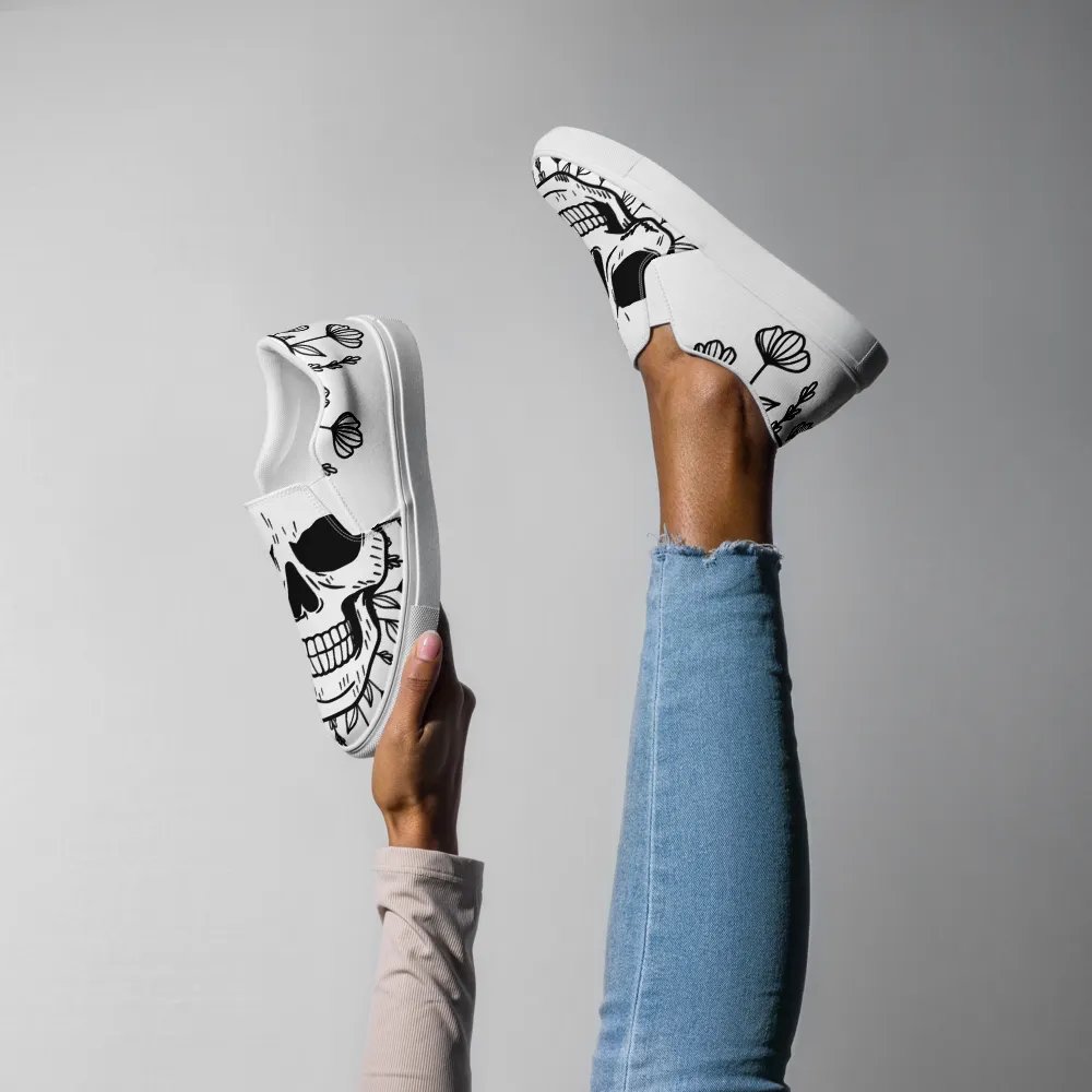 Womans Skull Comfort Canvas Slip-Ons product image (7)