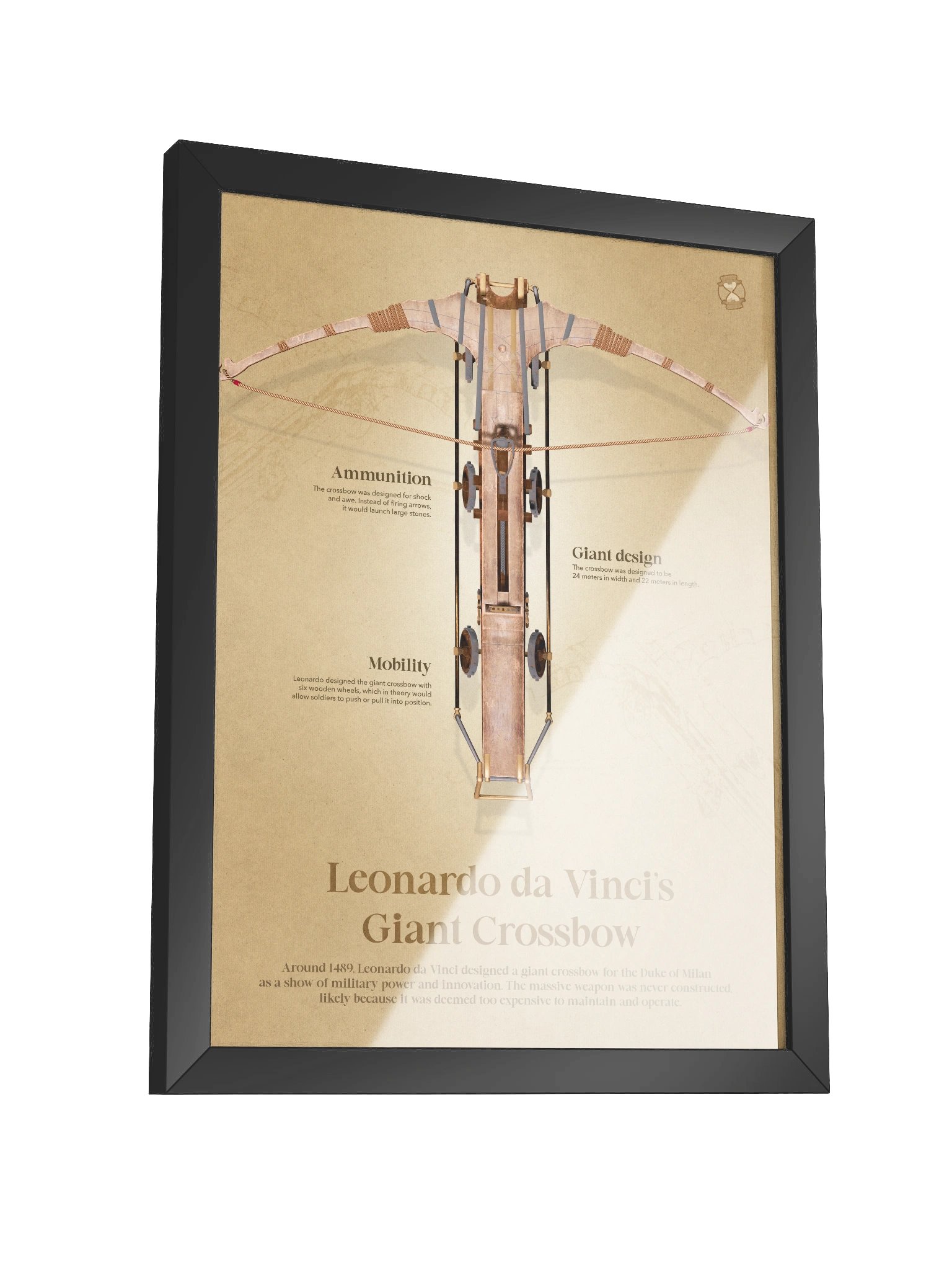 Leonardo da Vinci's Giant Crossbow (Framed poster) product image (5)