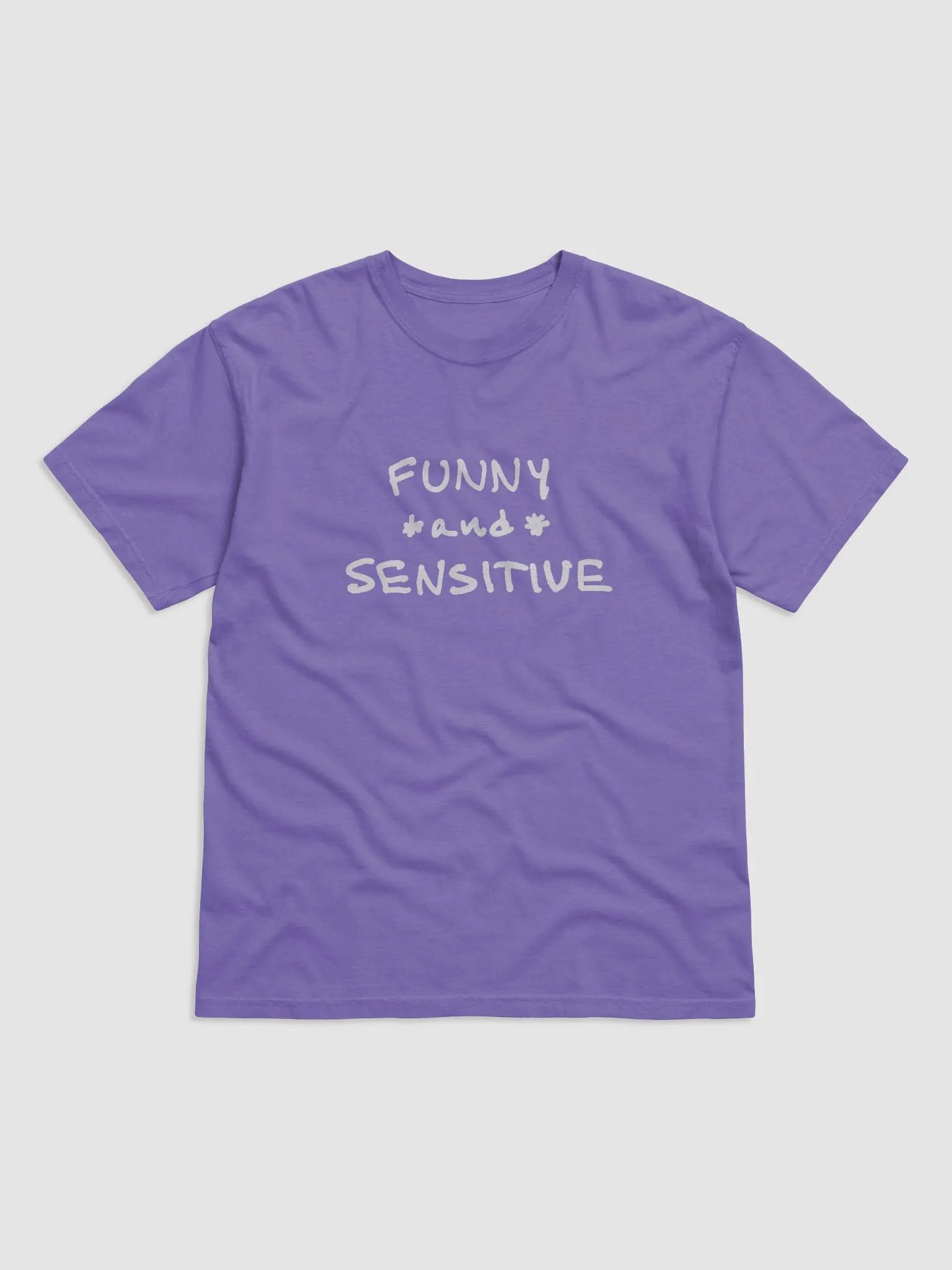 FUNNY *and* SENSITIVE (white design) garment-dyed tee product image (30)