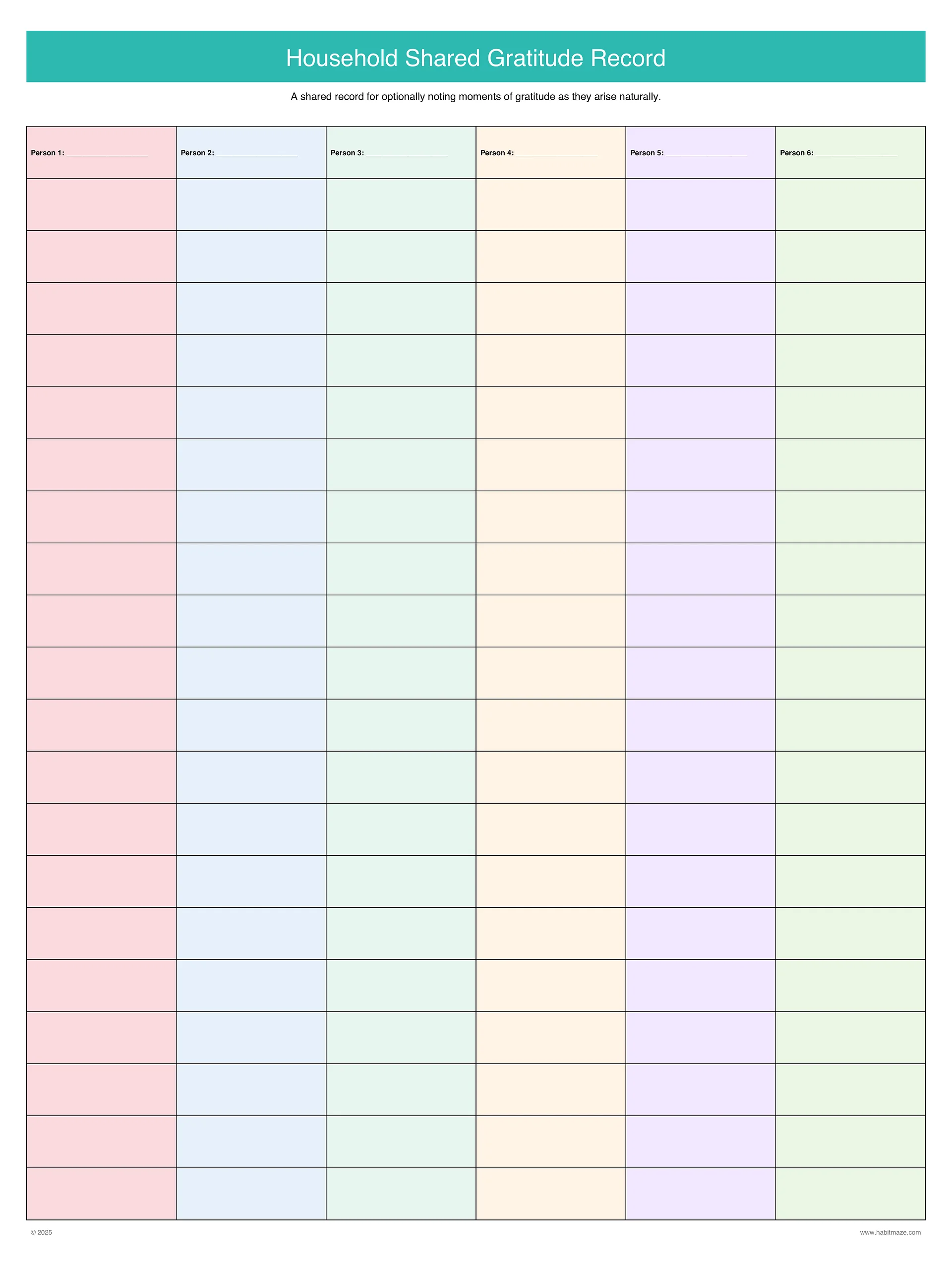 Household Shared Gratitude Record product image (1)