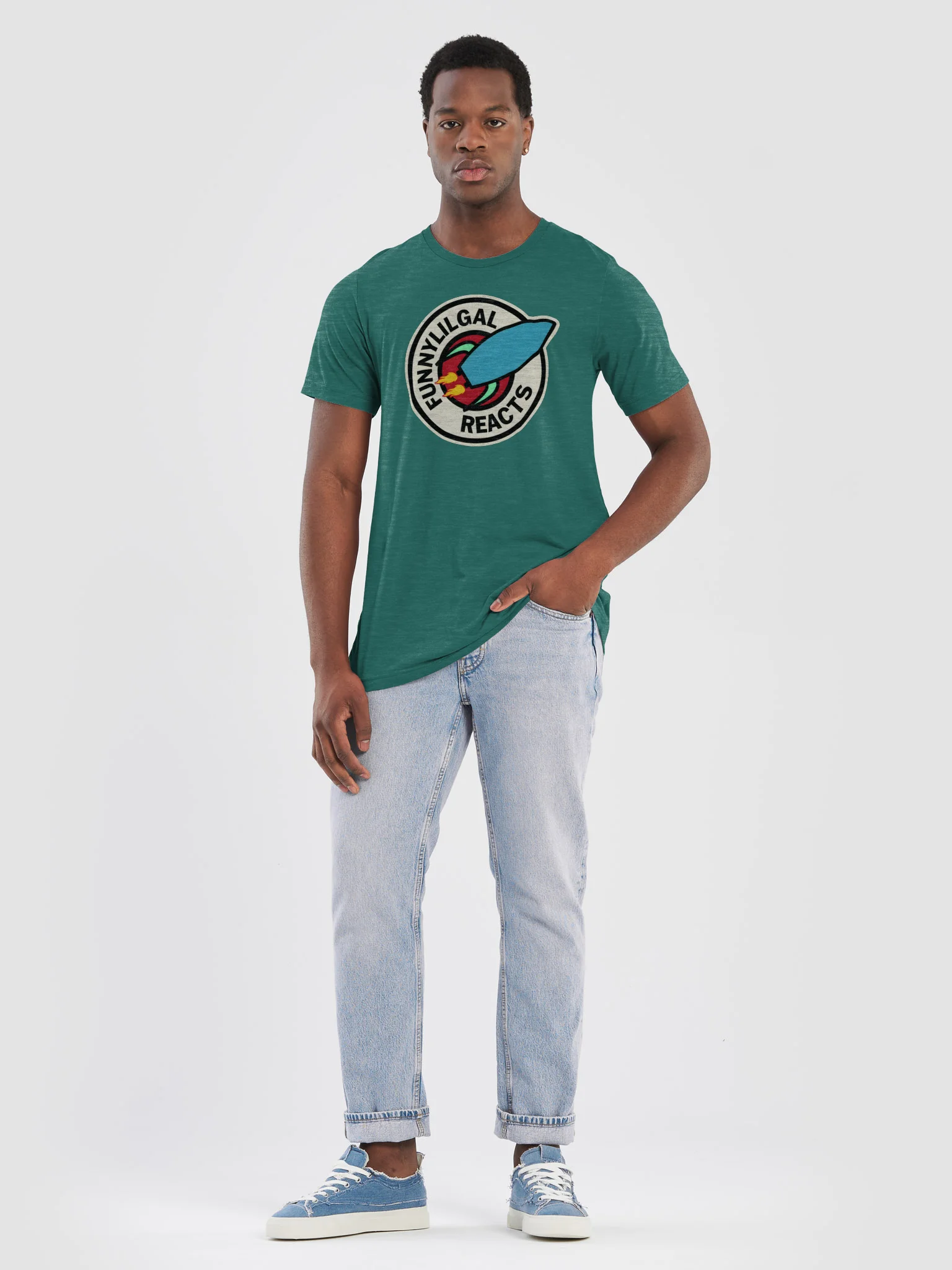 FunnyLilGal Reacts Futurama-Inspired Badge Shirt product image (137)