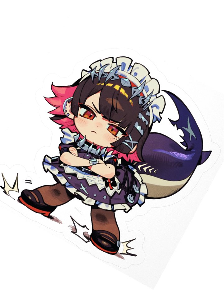 Shark Maid Girl Chibi Sticker product image (2)
