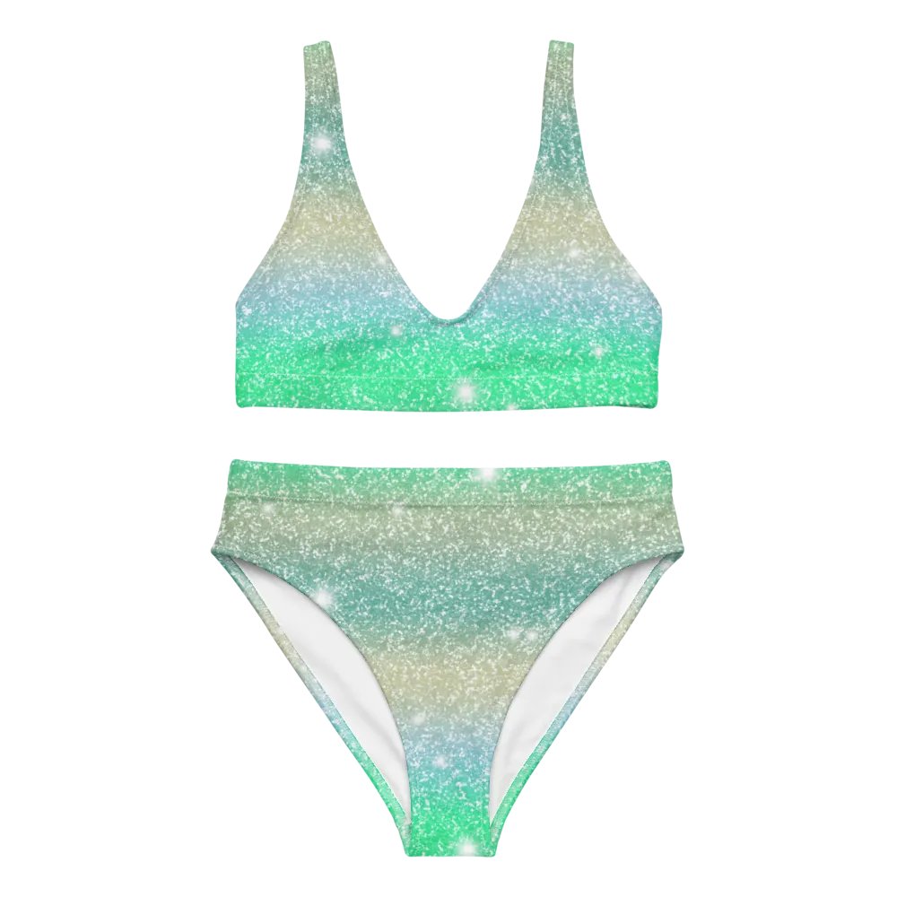 Glitter Unicorn Texture Design High Waisted Bikini (2) product image (2)
