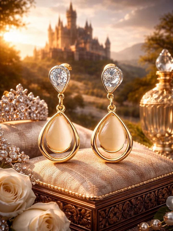 The Armored Kingdom Queens Royal Dawn Waterdrop Earrings-Elegant-Luxury Look-Timeless product image (1)