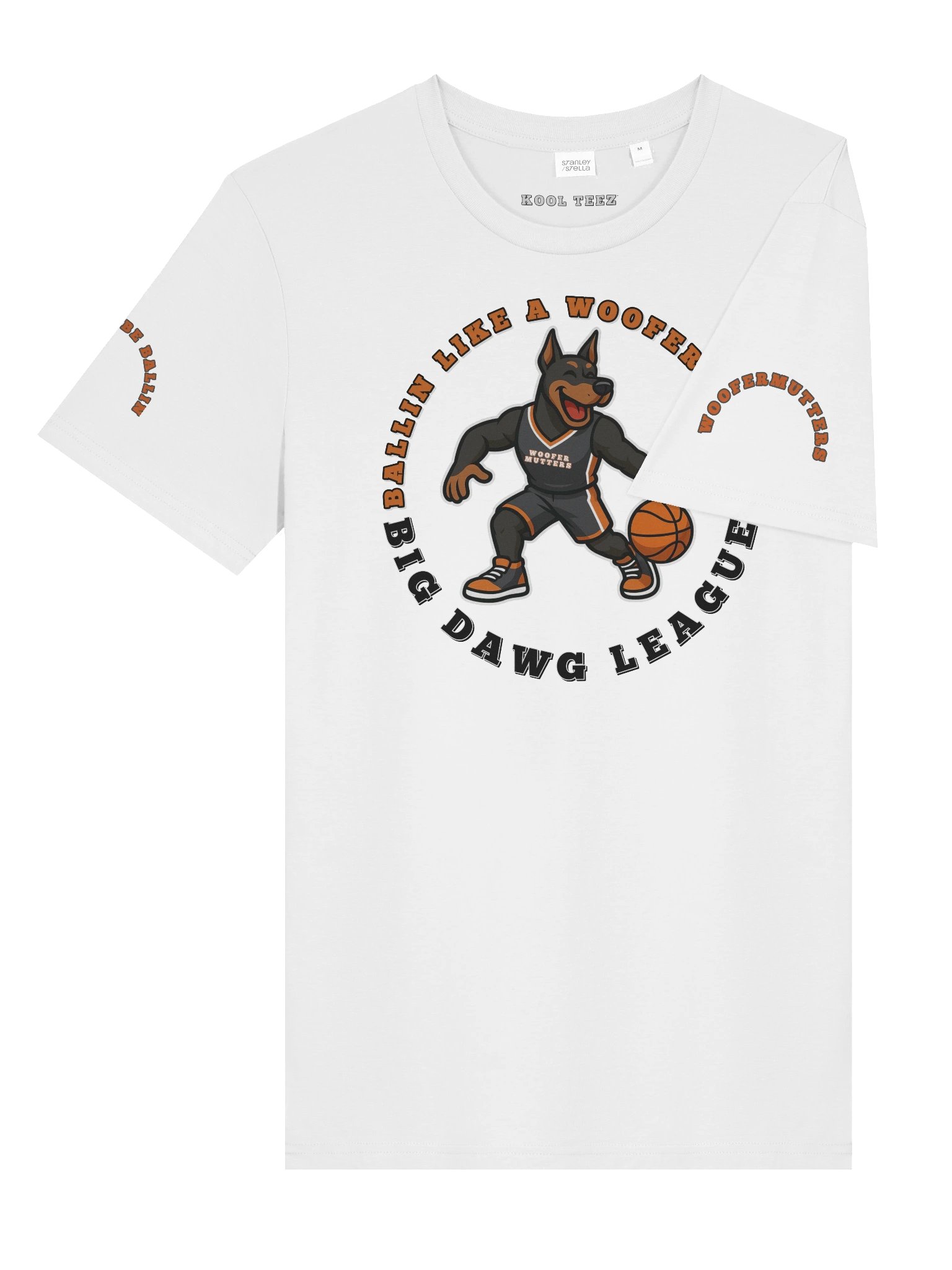 WooferMutter Doberman Ballers Be Ballin Organic T-Shirt product image (3)