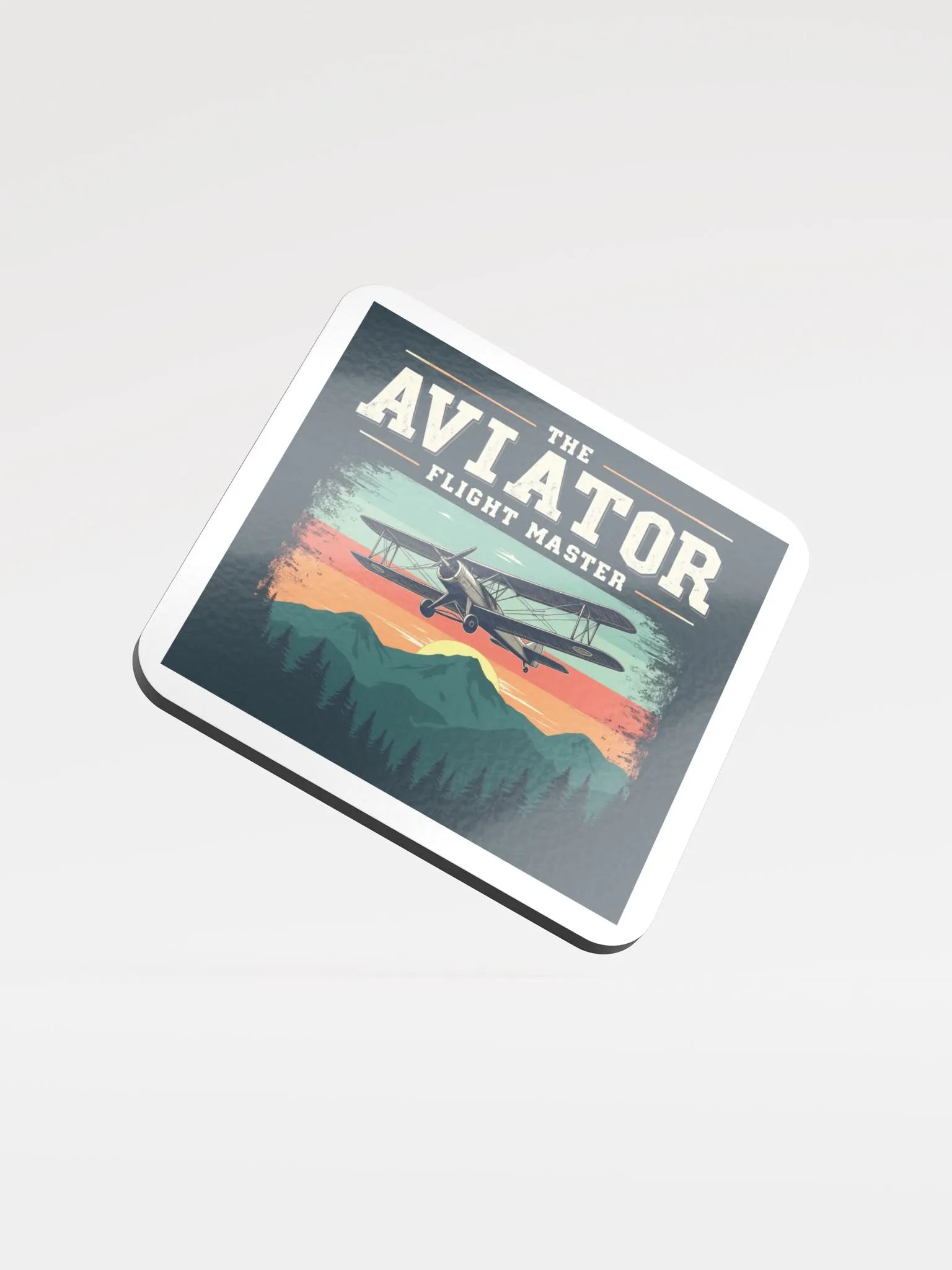 Sunset Aviator Glossed Cork Coaster product image (1)