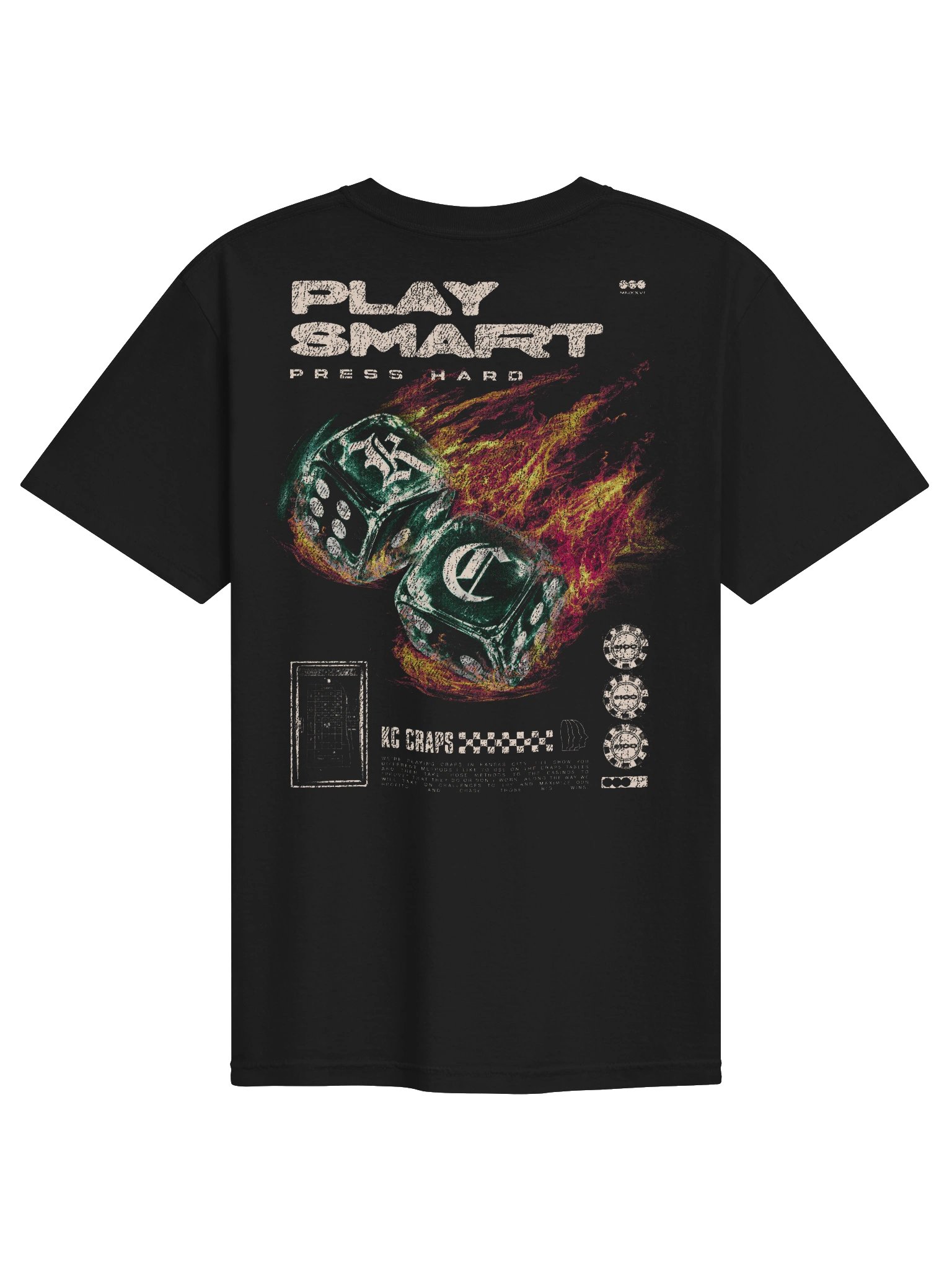 KC Craps Play Smart. Press Hard. Tee product image (2)
