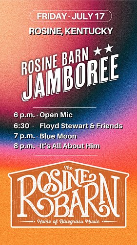 Come on down and see us for more great bluegrass music at The Barn and great food at Phat Bellies!