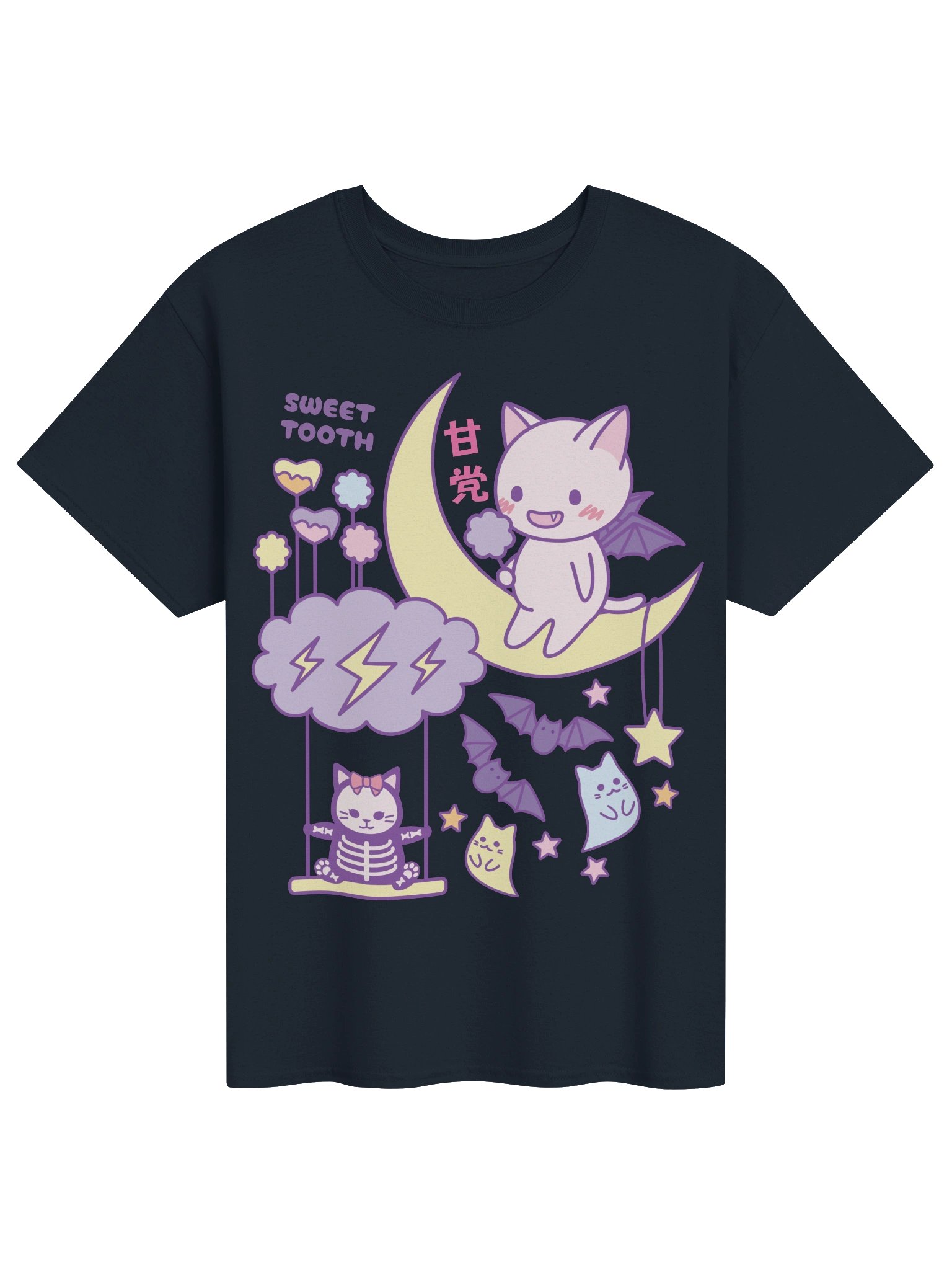 Kawaii Bat Cat - Unisex Adult Heavyweight T-shirt product image (1)