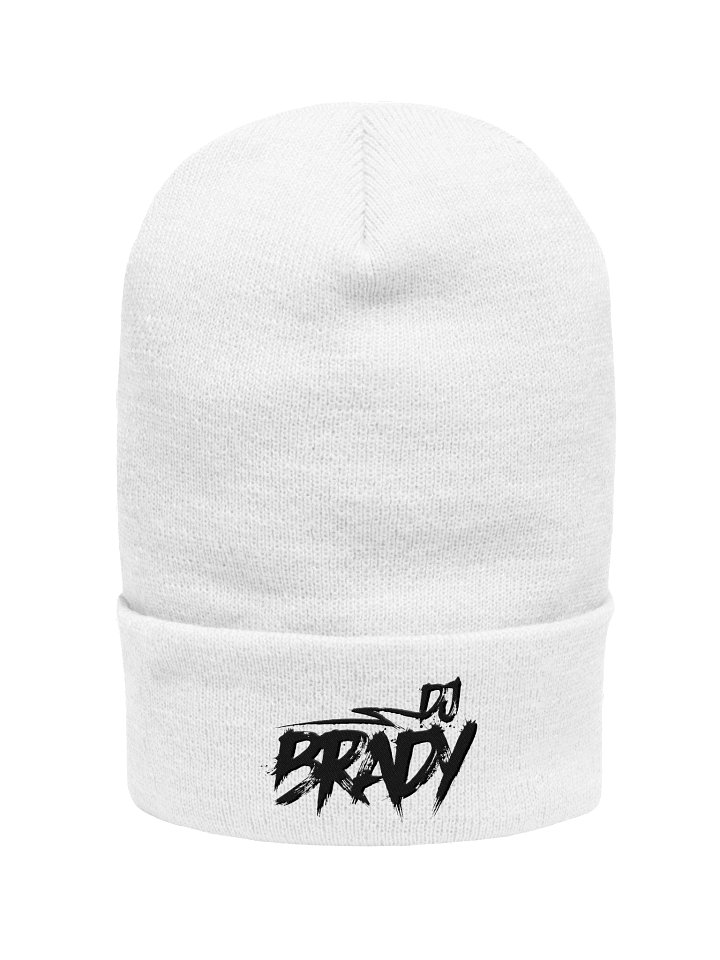 Blackout Cuffed White Beanie product image (1)