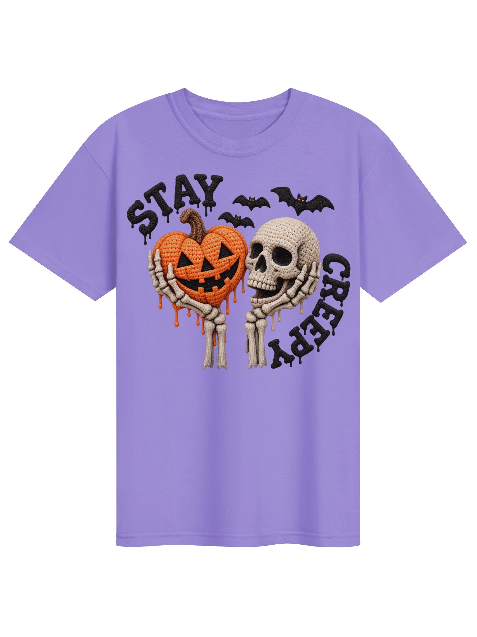 STAY CREEPY Crochet Halloween Skull & Pumpkin Design product image (4)