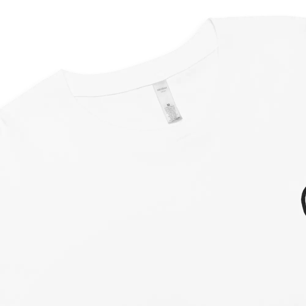 EXCLAIMING MENTALLY (L.C. black) embroidered cotton crop top product image (15)
