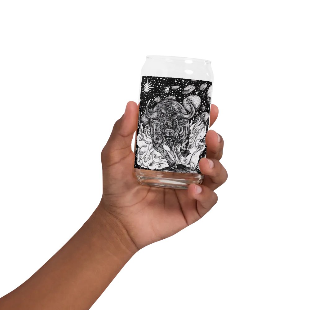 Taurus Zodiac Can-Shaped Glass product image (4)