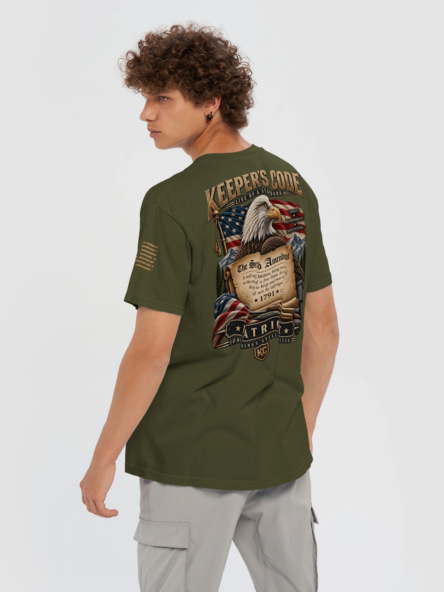 Men’s Second Amendment Patriotic Eagle Graphic T-Shirt product image (5)