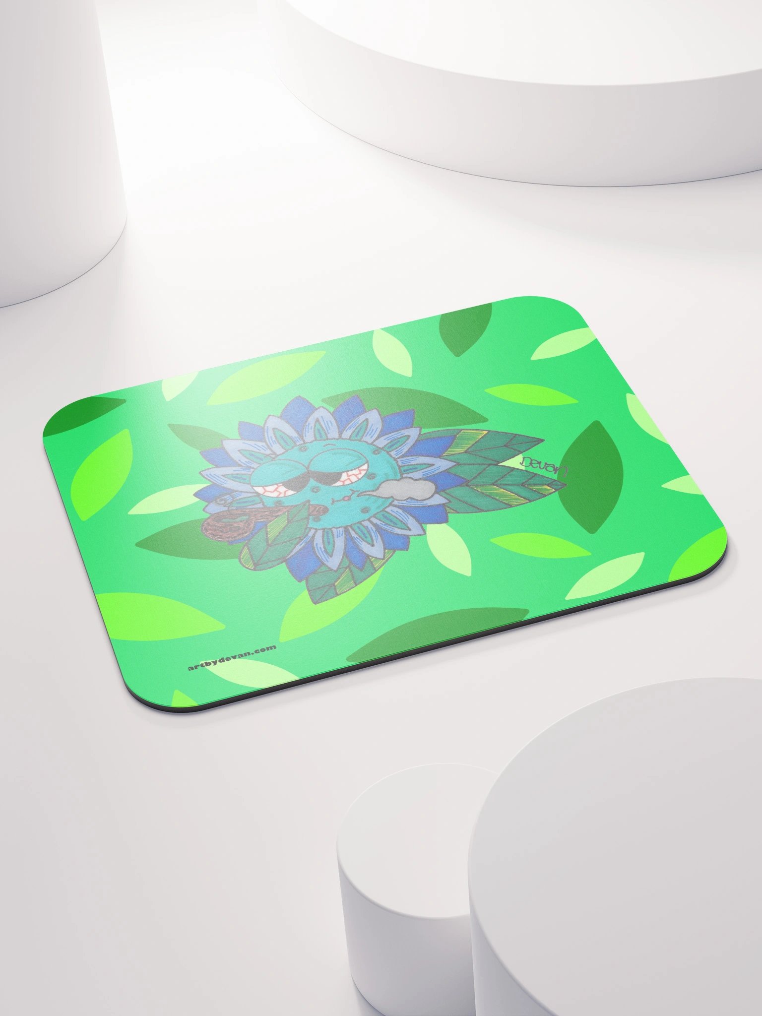 Blue Stoner Flower Mousepad product image (4)