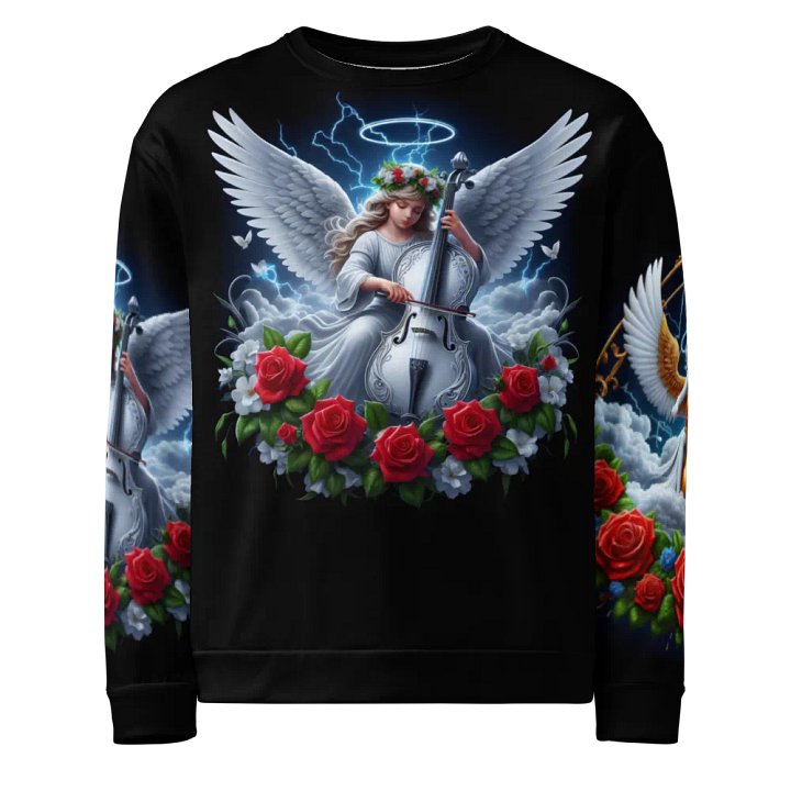 Angels making Music with a Cello - All-Over Unisex Sweatshirt #2 product image (1)