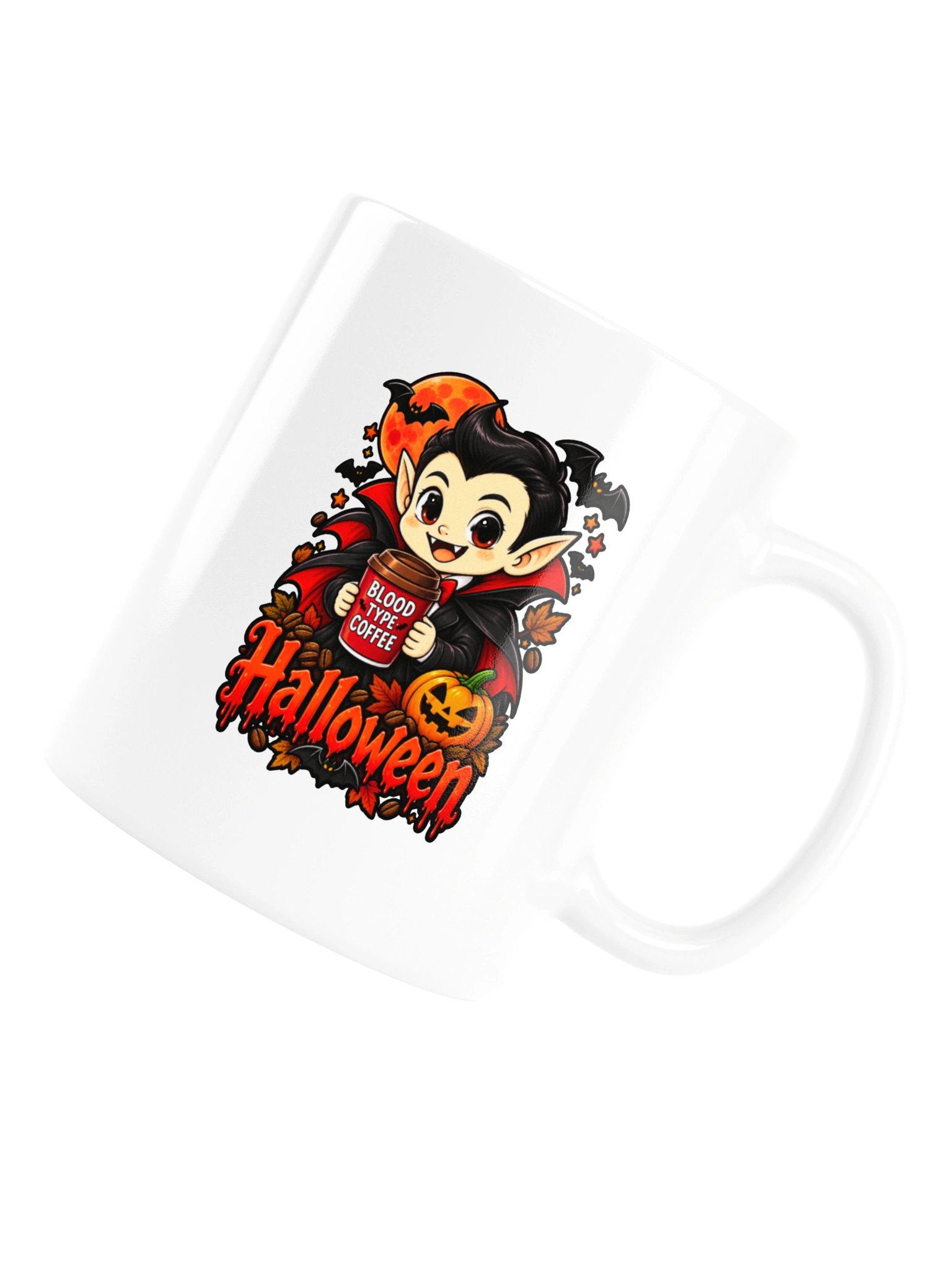 Cute Vampire Halloween Coffee Mug – Blood Type Coffee product image (17)