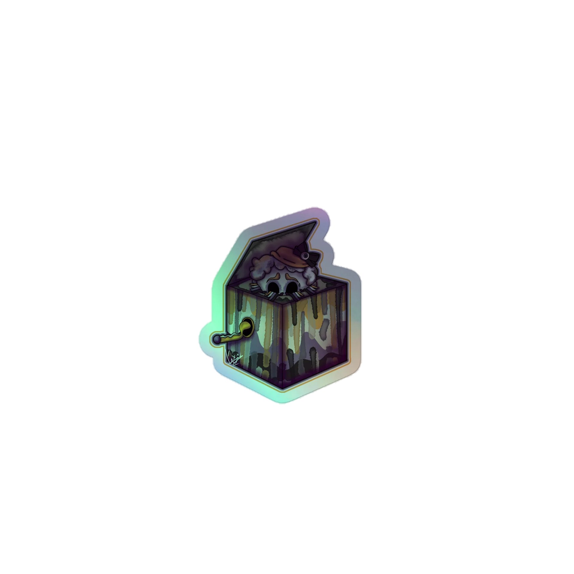 Non binary "jack in the box" sticker product image (1)