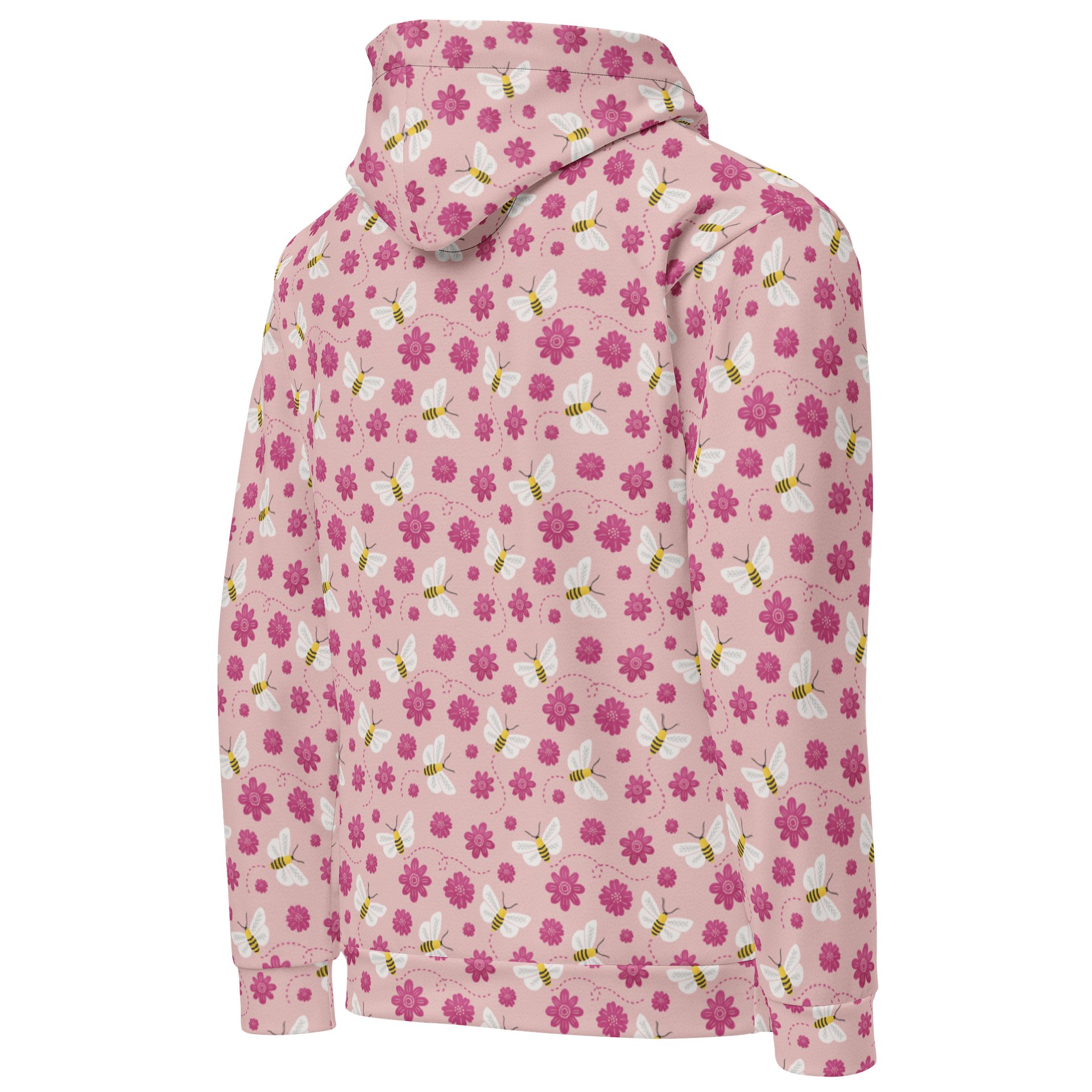 Little Pink Bees Unisex Cotton Hoodie product image (4)