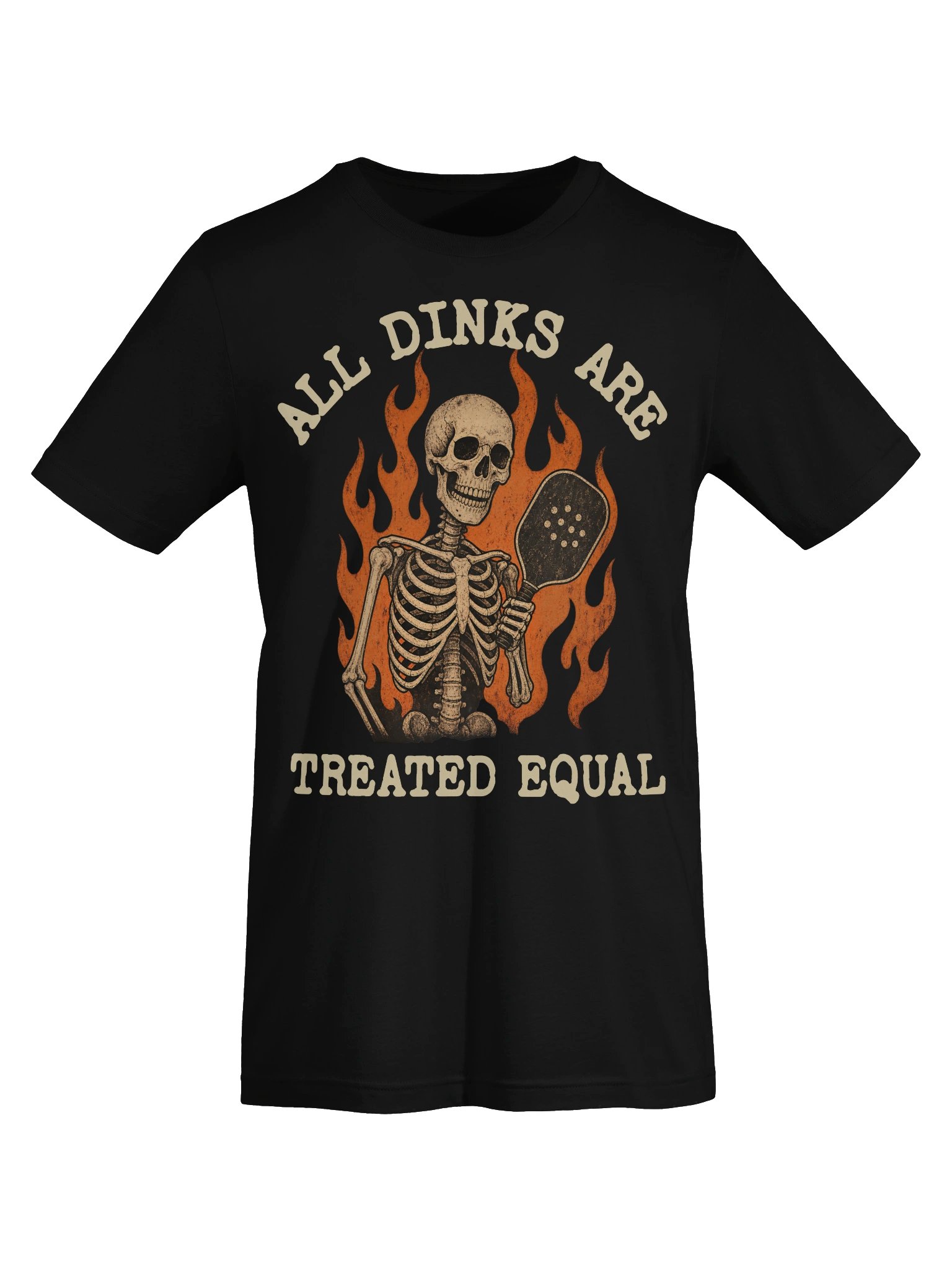 All Dinks Are Treated Equal Halloween Pickleball Shirt | Funny Skeleton Tee product image (5)