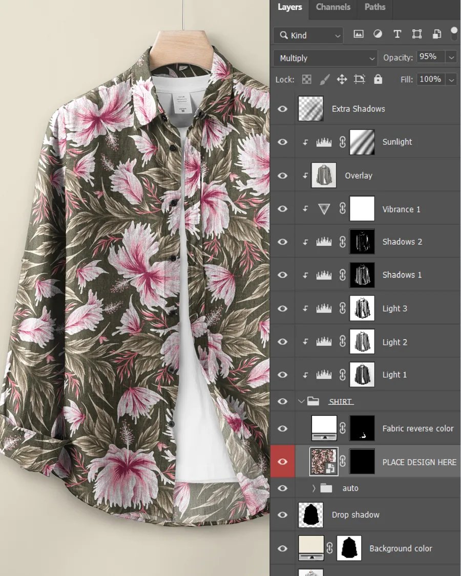Men's Long Sleeve Shirt Mockup product image (5)