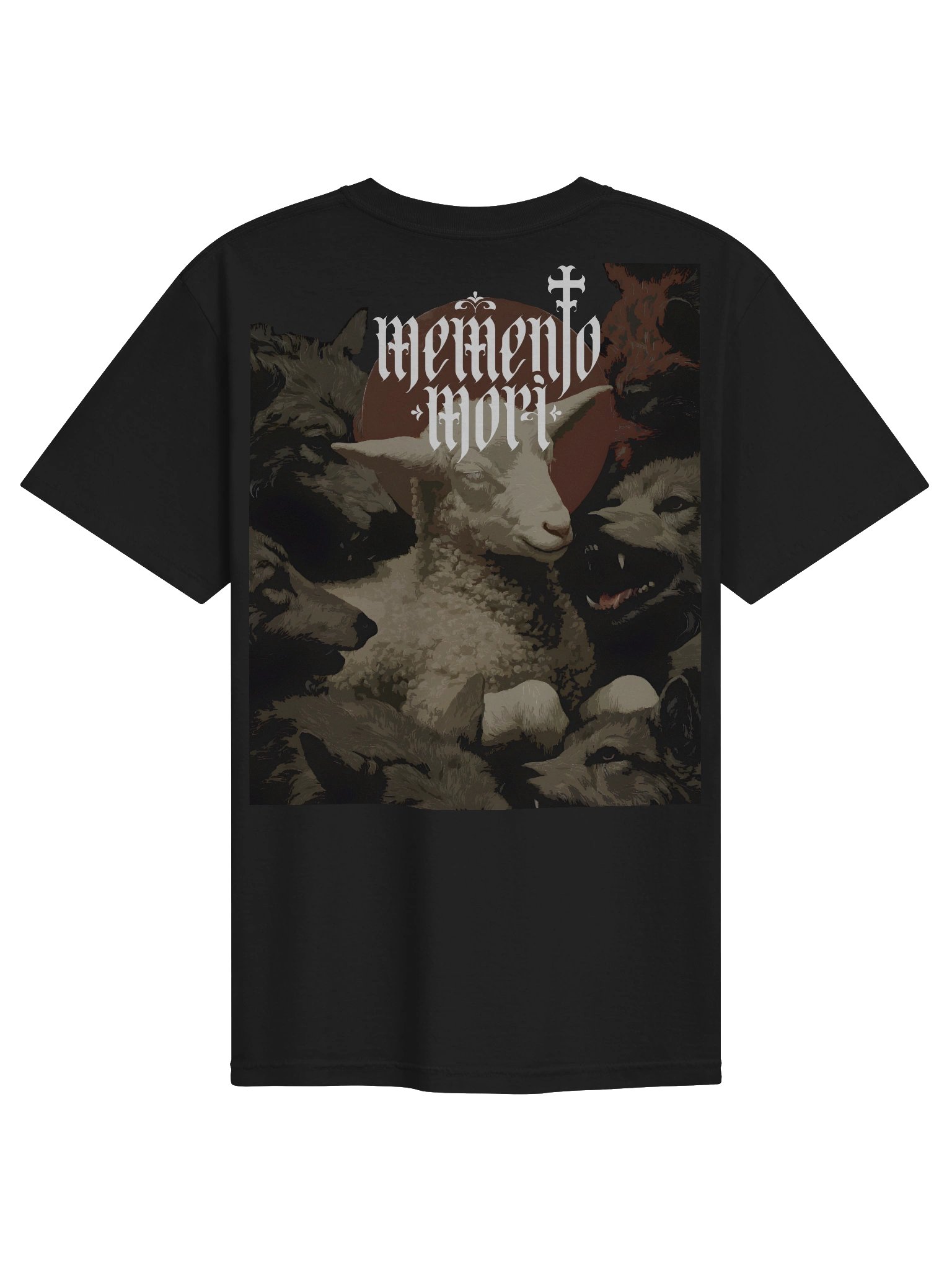 wolf and lamb t shirt black product image (2)