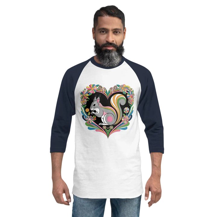 Whimsical Squirrel Heart Raglan Tee product image (2)