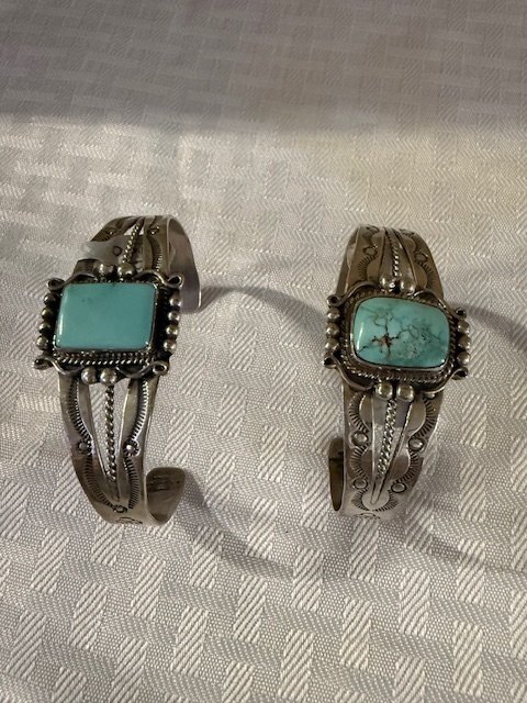 Artisan Hand-Stamped Dry Creek Turquoise Minimalist Cuff product image (1)