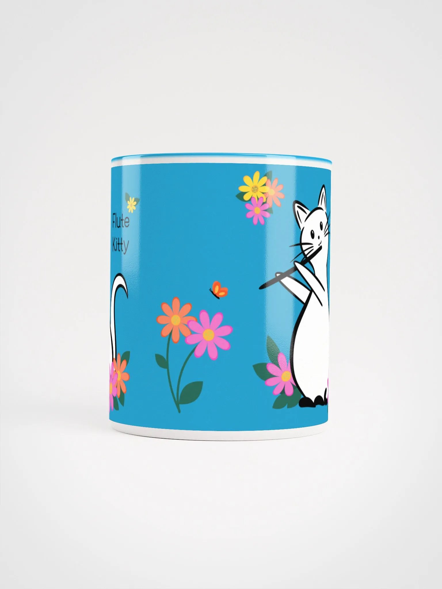 Flute Kitty Ceramic Mug - 11 0z - C Flute product image (5)