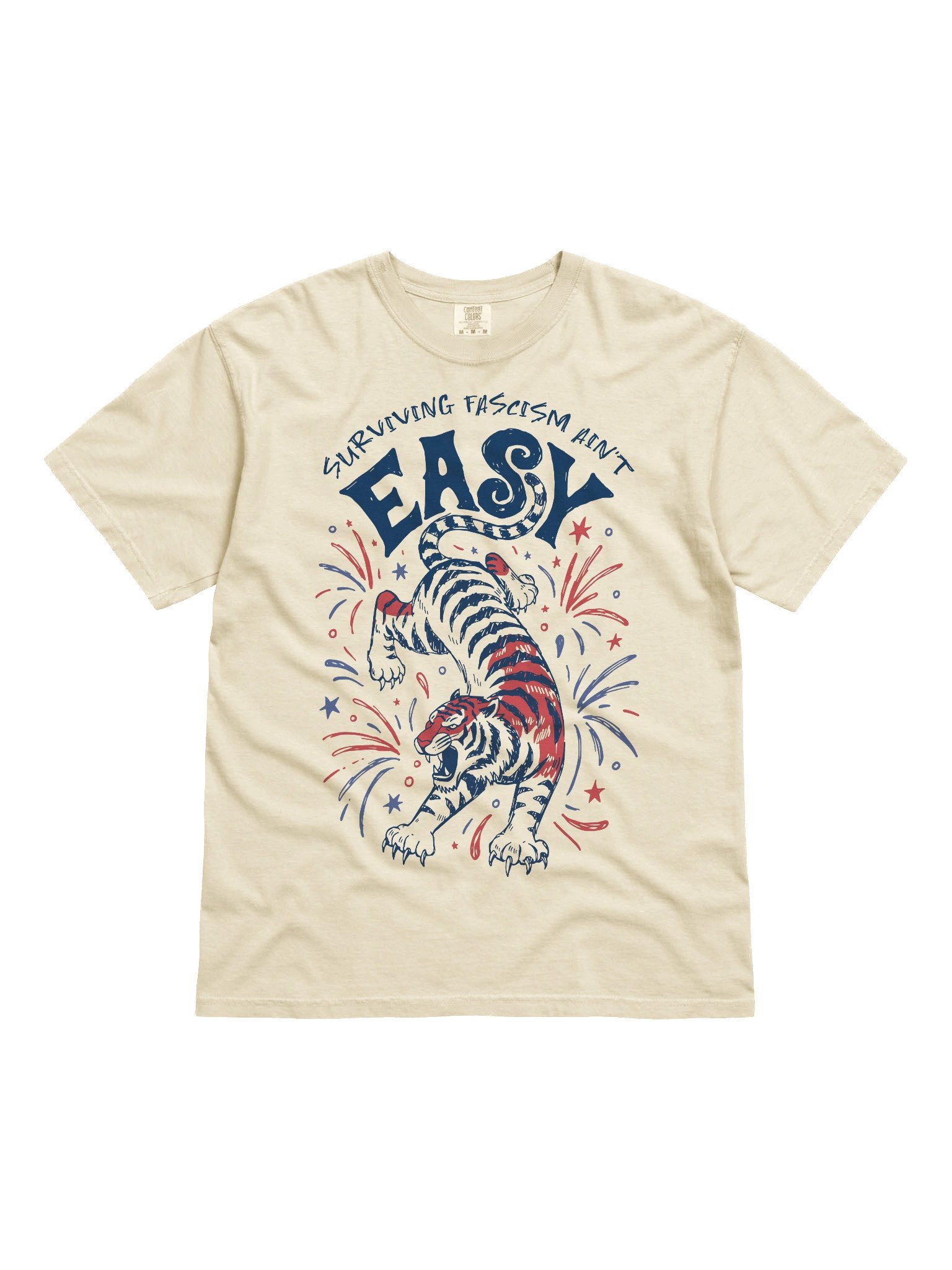 Surviving Fascism Ain't Easy Tiger, Graphic Trendy Aesthetic T shirt product image (47)