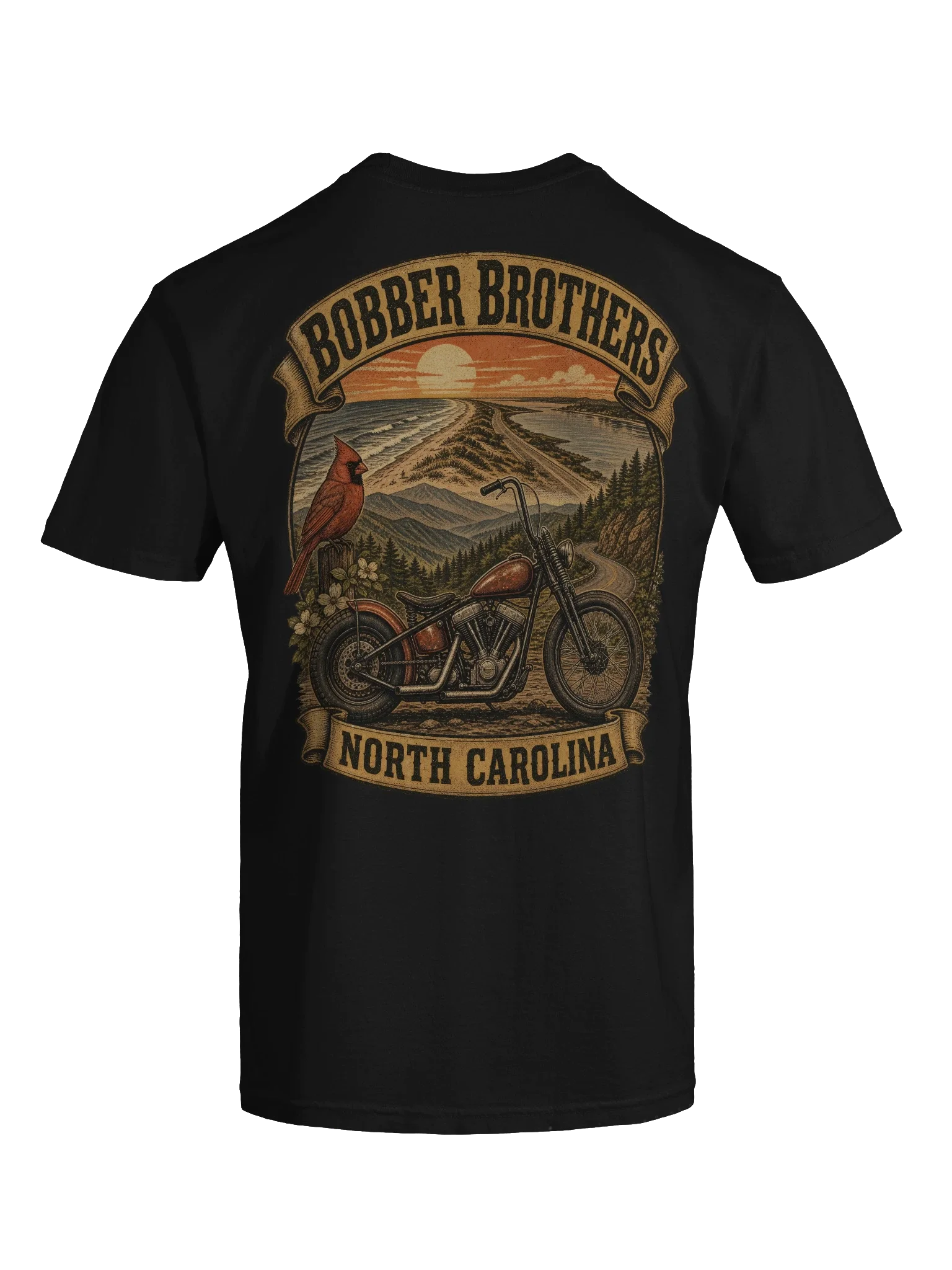 North Carolina motorcycle t-shirt design by Bobber Brothers