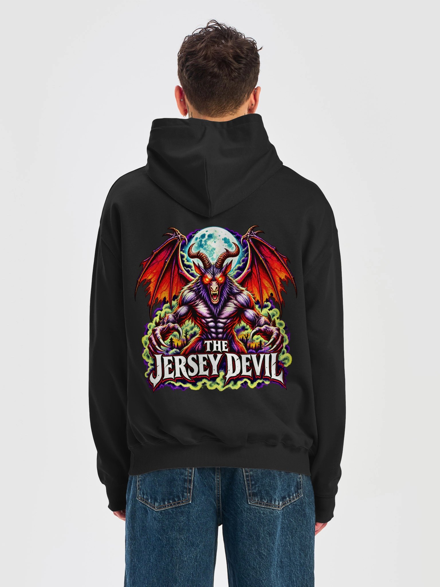 Jersey Devil: Neon Nightmares – Back Print Hoodie product image (6)