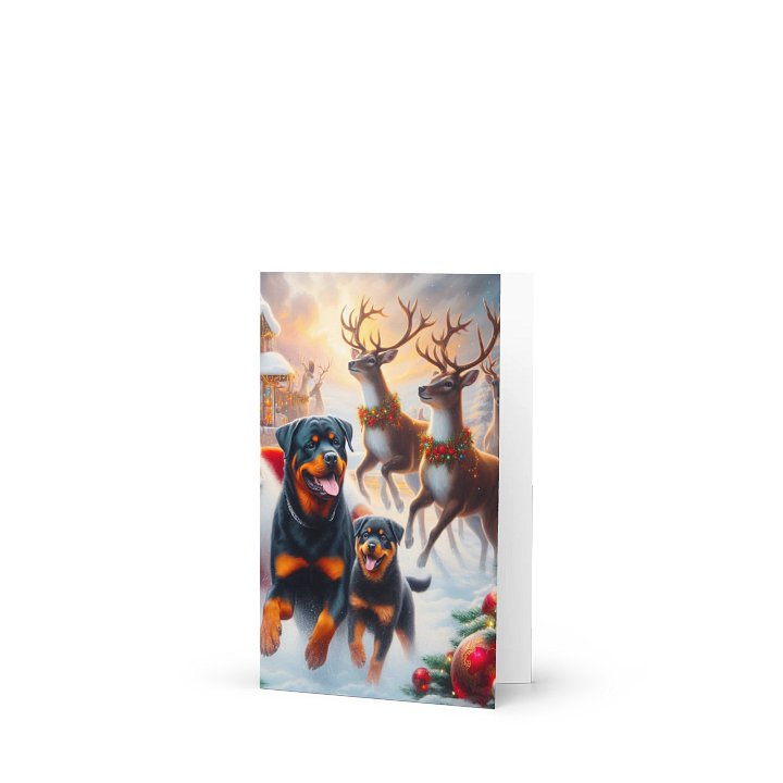 Santa's Rottweiler Wonderland Greeting Card product image (1)