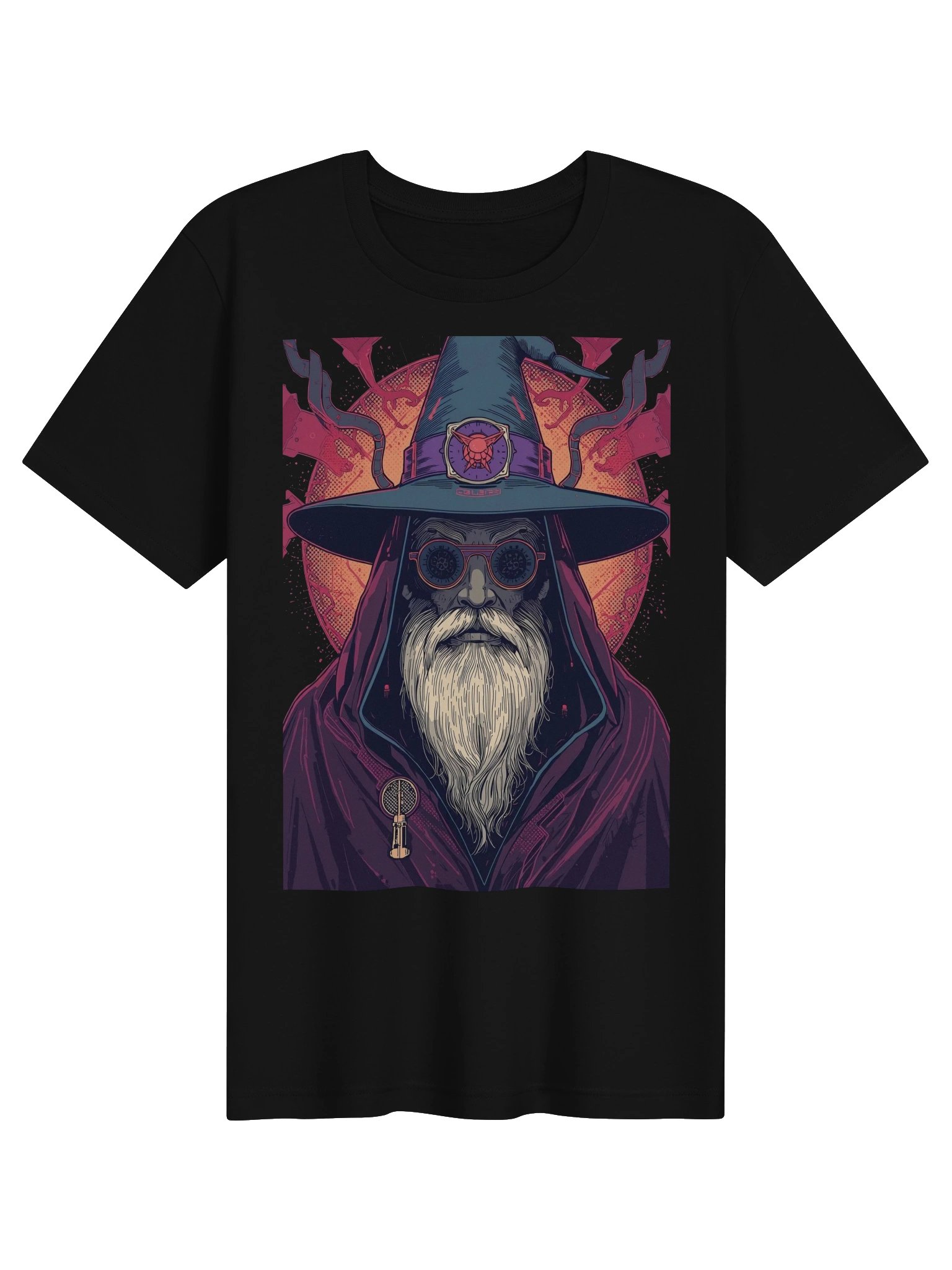 Retro Wizard Portrait Lightweight T-Shirt product image (1)