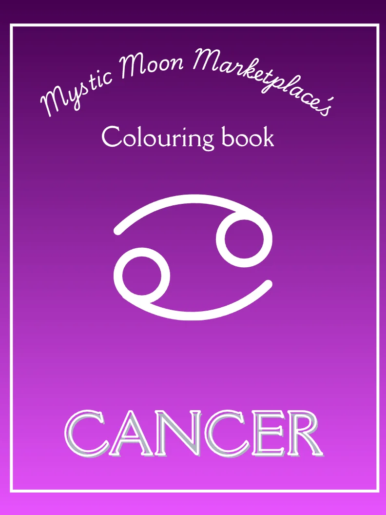 Cancer Colouring Book for Adults | 20 Intuitive Zodiac & Astrology Colouring Pages for Stress Relief product image (1)